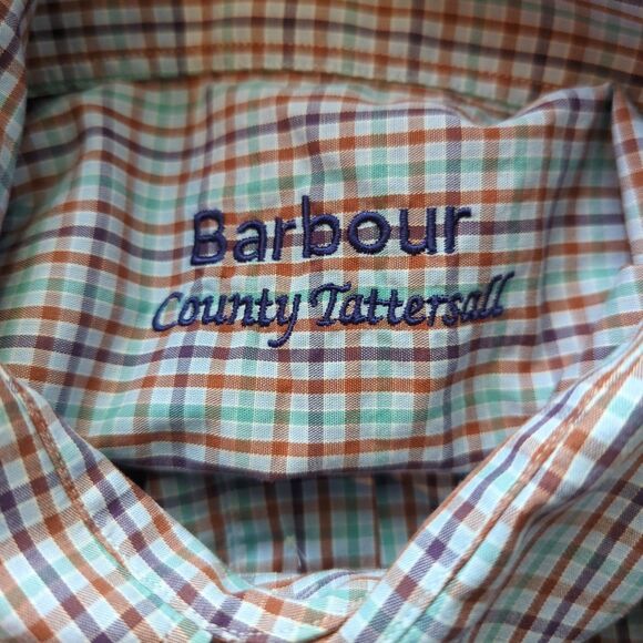 Barbour Country Tattersall Button Up Shirt Mens L Check Colorful Short Sleeve - Picture 5 of 7